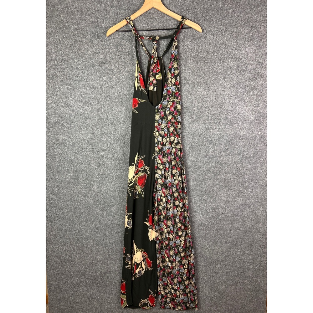 Free People Size 0 Free People The Lift Exotic charcoal floral halter jumpsuit 0